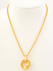 ラウンドマカダムプレートネックレス ゴールド