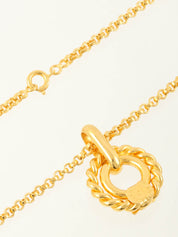 ラウンドマカダムプレートネックレス ゴールド