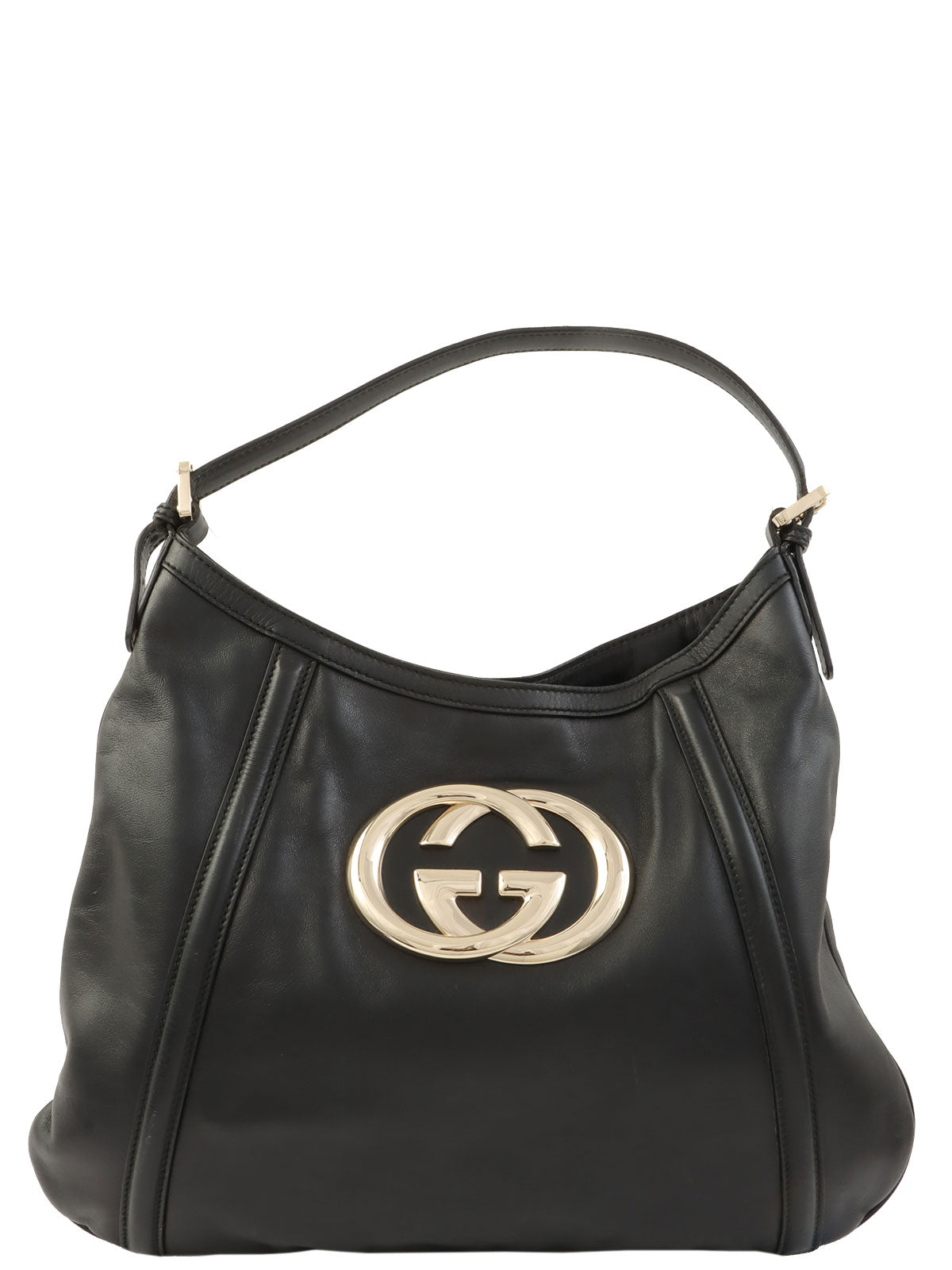 インターロッキングショルダーバッグ ブラック