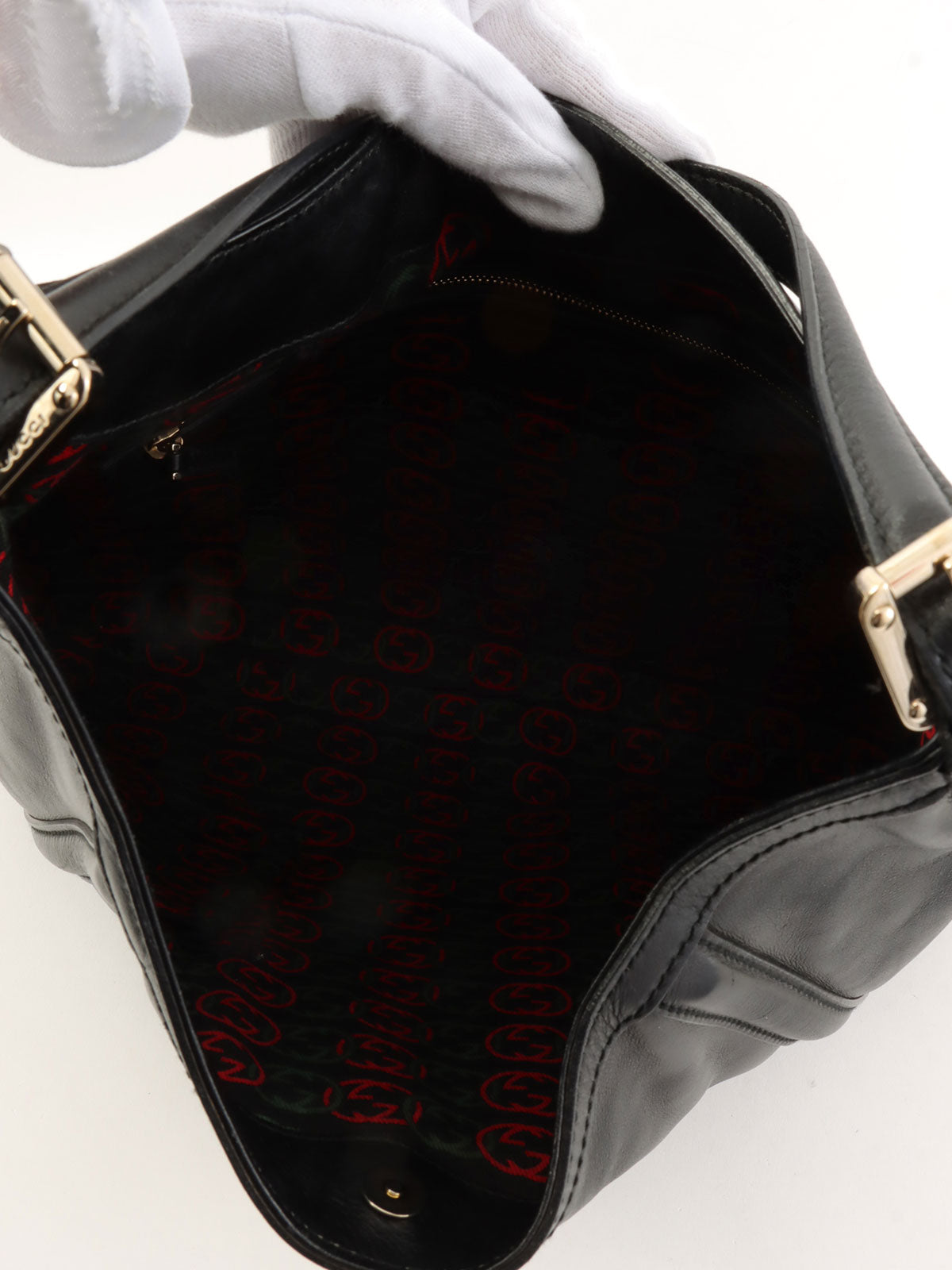 インターロッキングショルダーバッグ ブラック