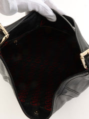 インターロッキングショルダーバッグ ブラック