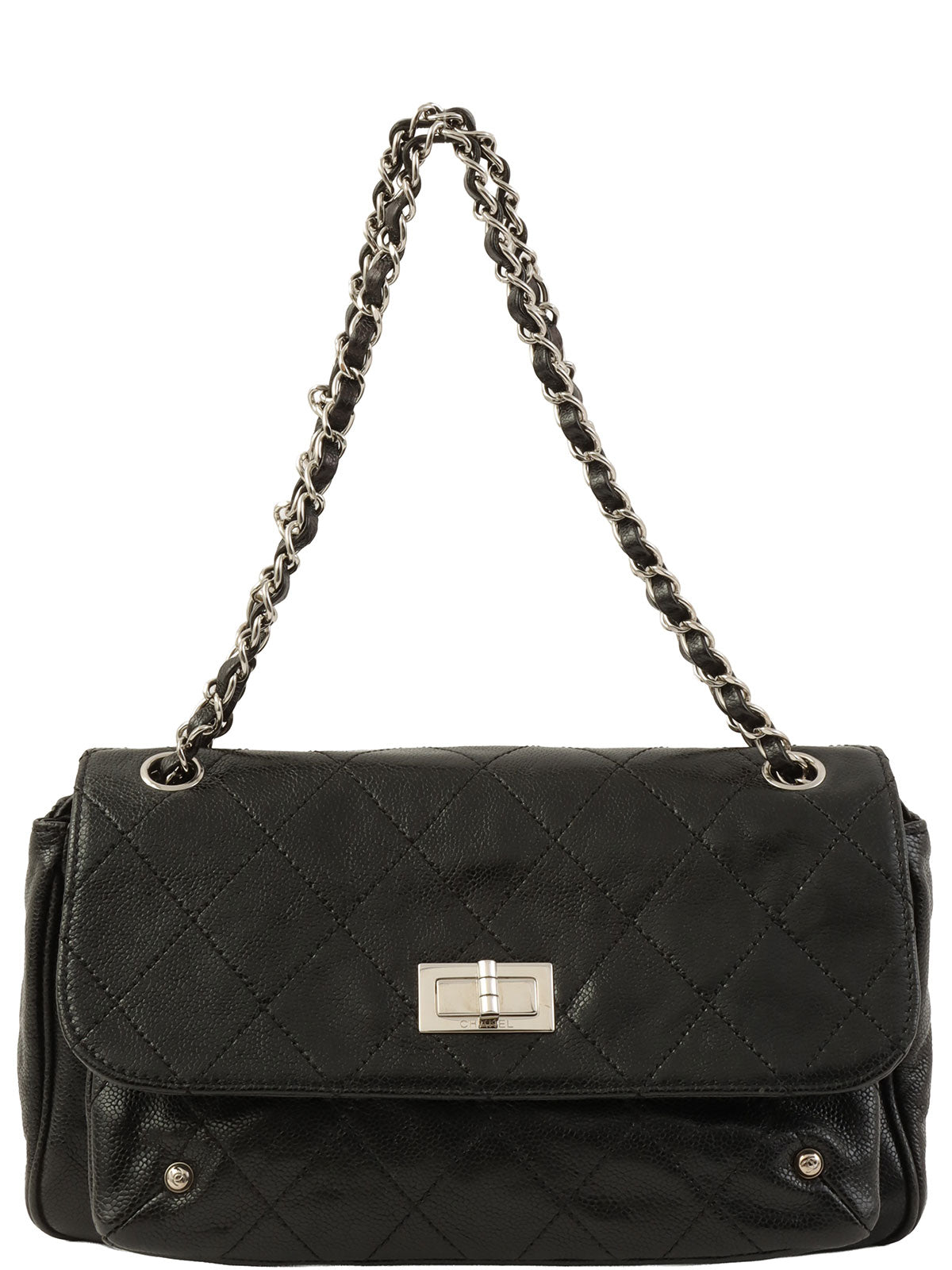 2008 2.55 Chain Shoulder Bag Black