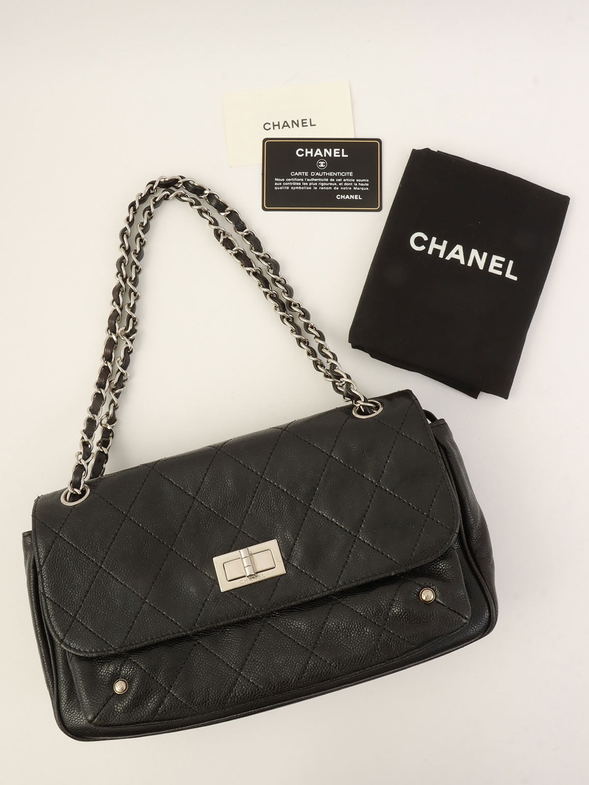 2008 2.55 Chain Shoulder Bag Black