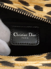 キャンバスレオパードパターンレディディオール2wayバッグ ブラウン/ブラック/クリア