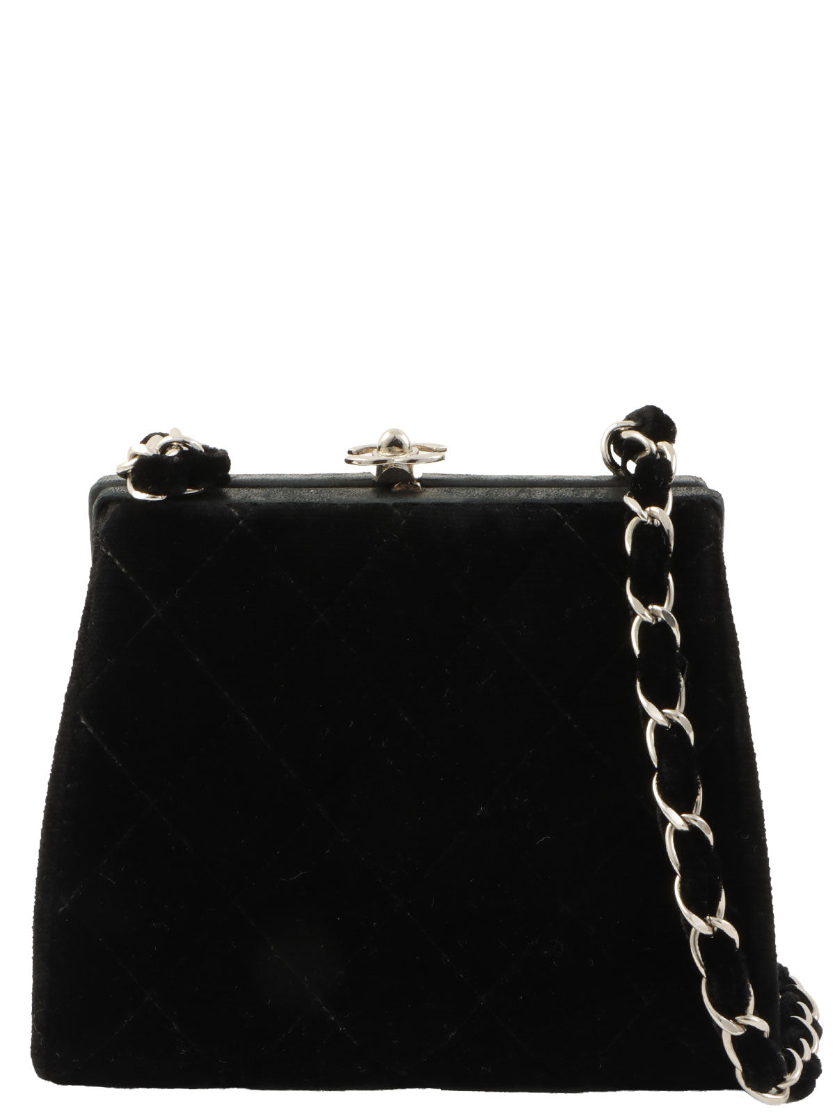 1997 Circa Black Clasp Chain Shoulder Bag