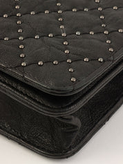 Studded Matelasse Stitch Chain Wallet, Black, circa 2014