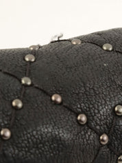 Studded Matelasse Stitch Chain Wallet, Black, circa 2014