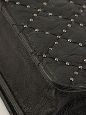 Studded Matelasse Stitch Chain Wallet, Black, circa 2014