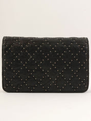 Studded Matelasse Stitch Chain Wallet, Black, circa 2014