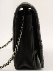 Studded Matelasse Stitch Chain Wallet, Black, circa 2014