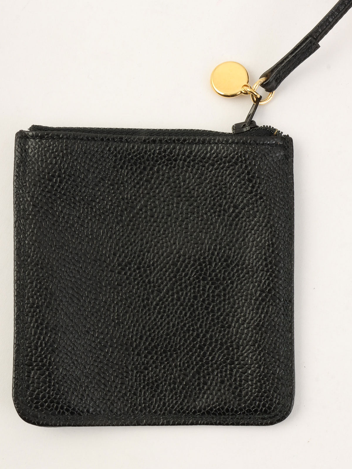 1992年頃製 キャビアスキンCCターンロック巾着ショルダーバッグ ブラック