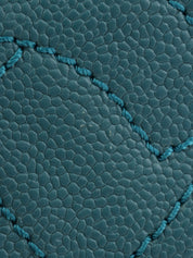 2016年頃製 キャビアスキンCCマークステッチ2wayハンドバッグ ブルー