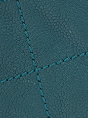 2016年頃製 キャビアスキンCCマークステッチ2wayハンドバッグ ブルー