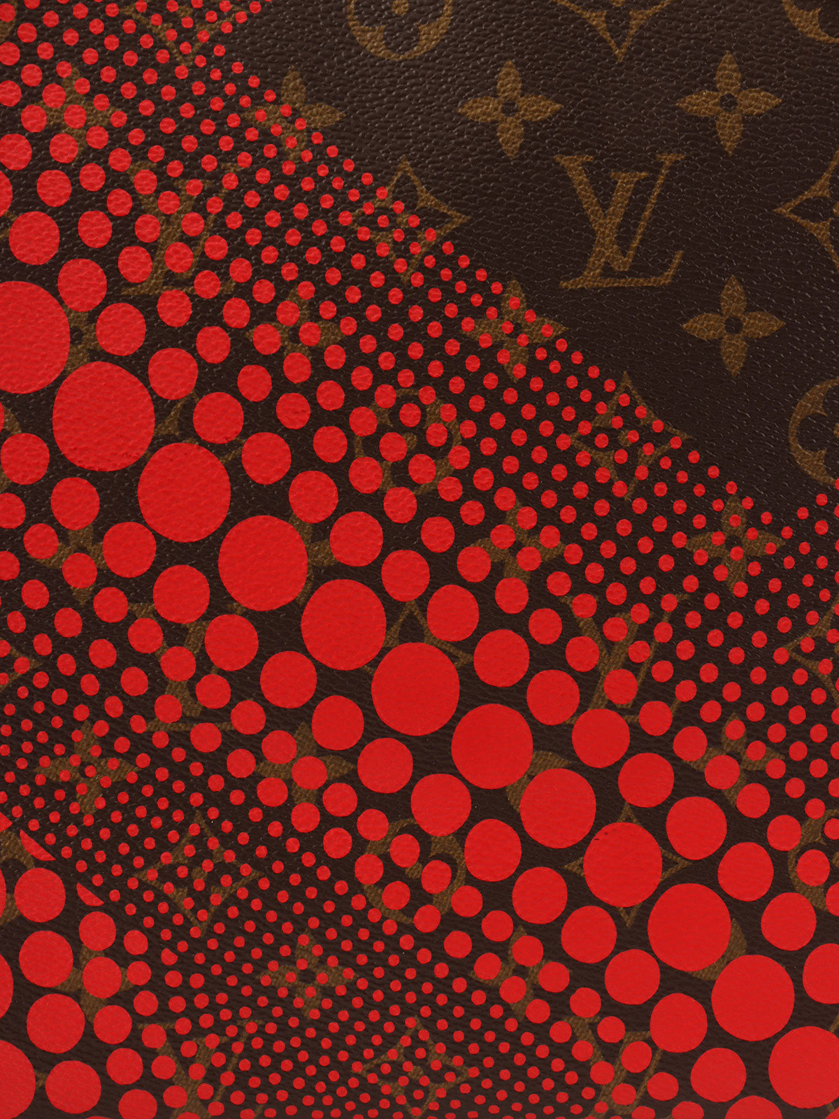 2012 Yayoi Kusama Collaboration Neverfull MM Brown/Red