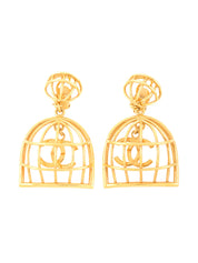 1993 Birdcage CC Mark Swing Earrings Gold