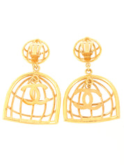 1993 Birdcage CC Mark Swing Earrings Gold