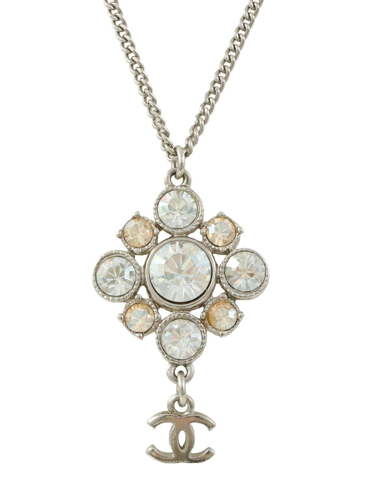 2012 CC Mark Design Rhinestone Necklace Silver