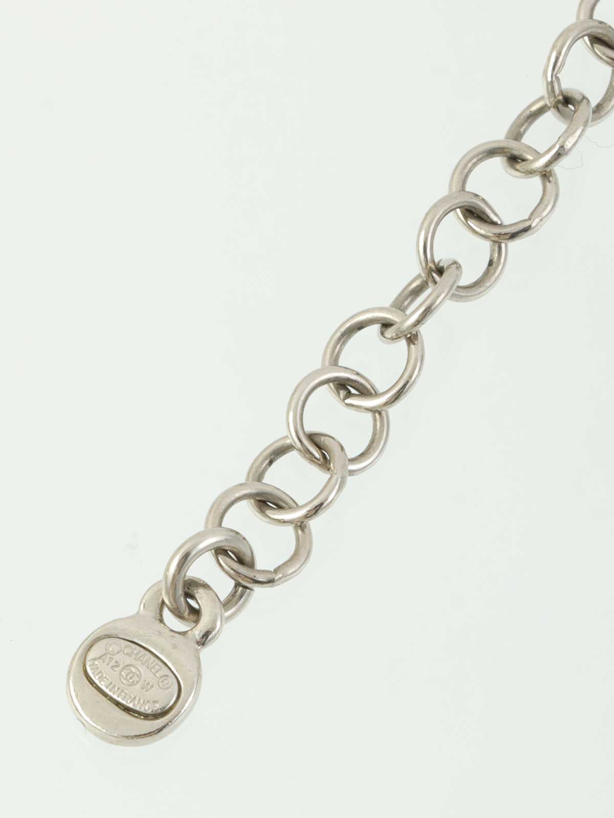 2012年製　CCマークデザインラインストーンネックレス　シルバー