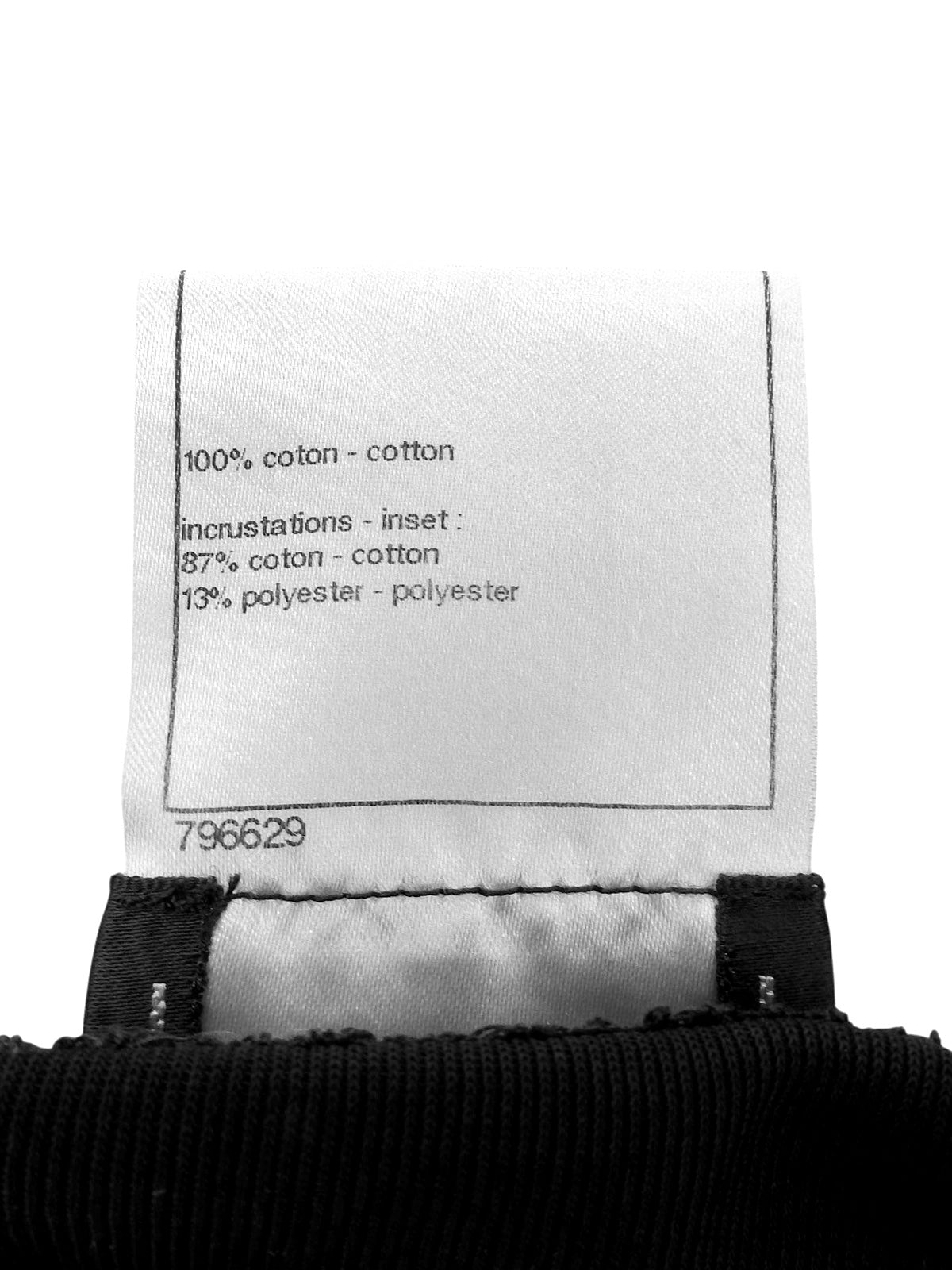 ロゴレースVネック半袖トップス ブラック