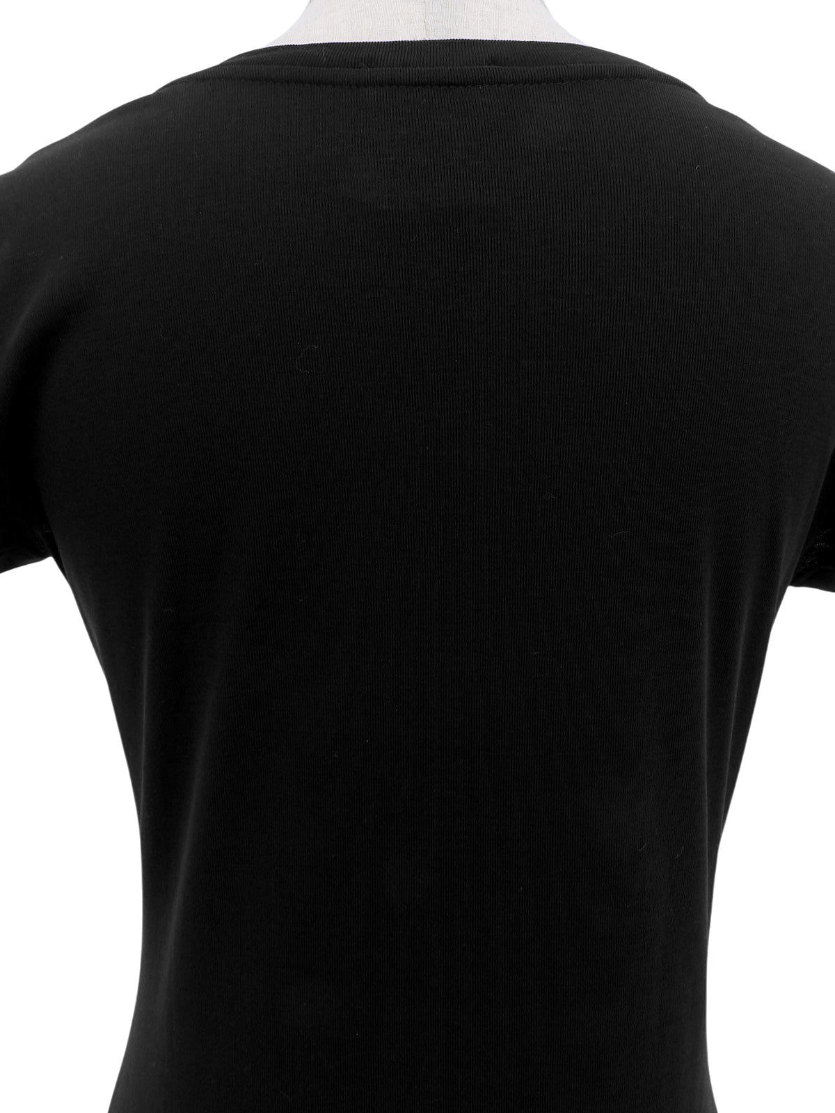 ロゴレースVネック半袖トップス ブラック