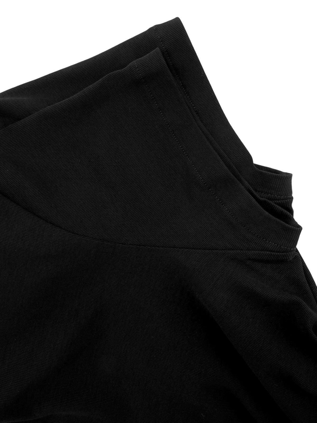 ロゴレースVネック半袖トップス ブラック