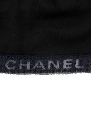 ロゴレースVネックハーフスリーブトップス ブラック