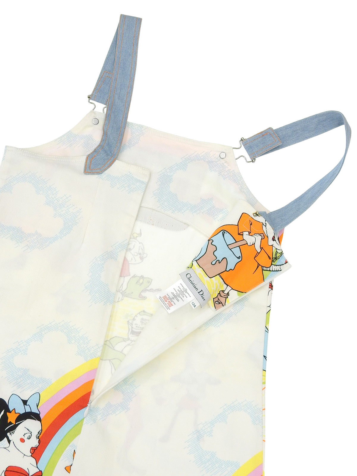 ジョンガリアーノコミックプリントサロペットスカート ライトブルー/マルチ