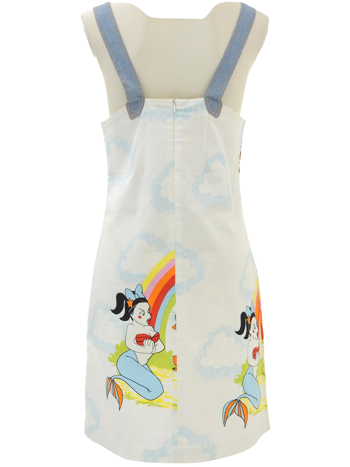 ジョンガリアーノコミックプリントサロペットスカート ライトブルー/マルチ