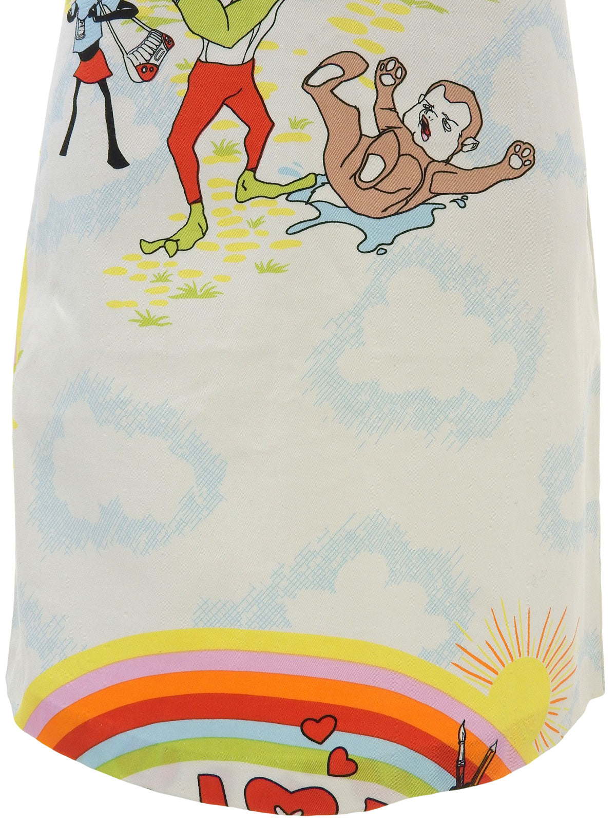 ジョンガリアーノコミックプリントサロペットスカート ライトブルー/マルチ