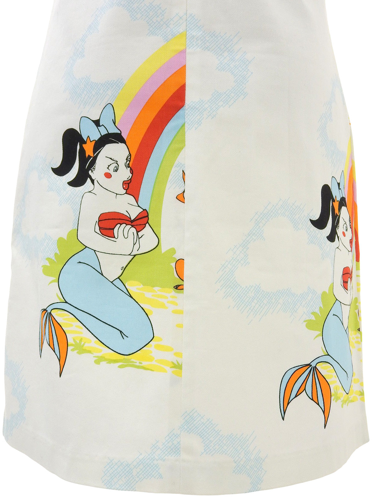 John Galliano 漫画印花连身裙，浅蓝色/多色