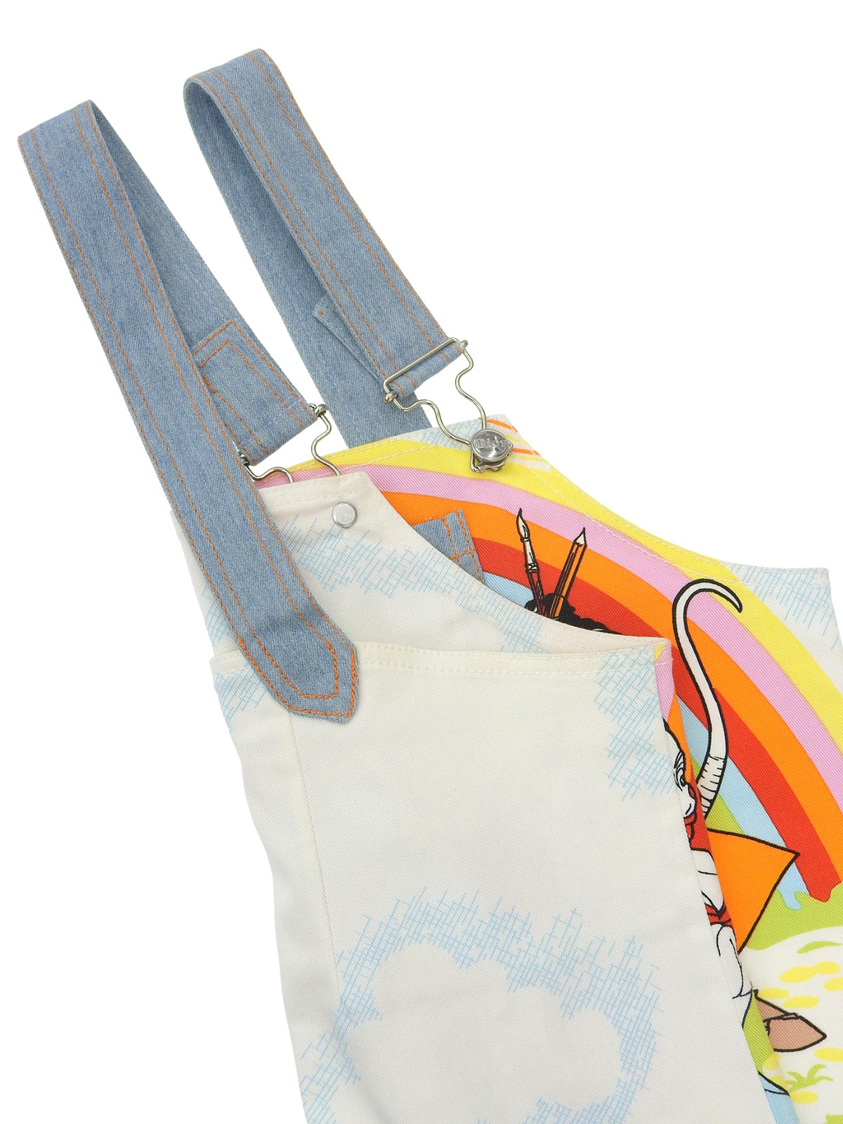 John Galliano 漫画印花连身裙，浅蓝色/多色