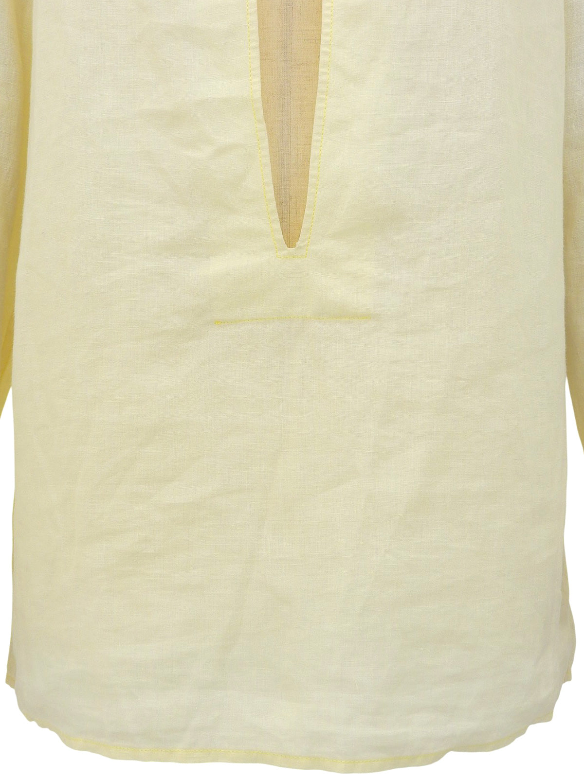 リネン長袖シャツ クリームイエロー