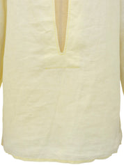 リネン長袖シャツ クリームイエロー