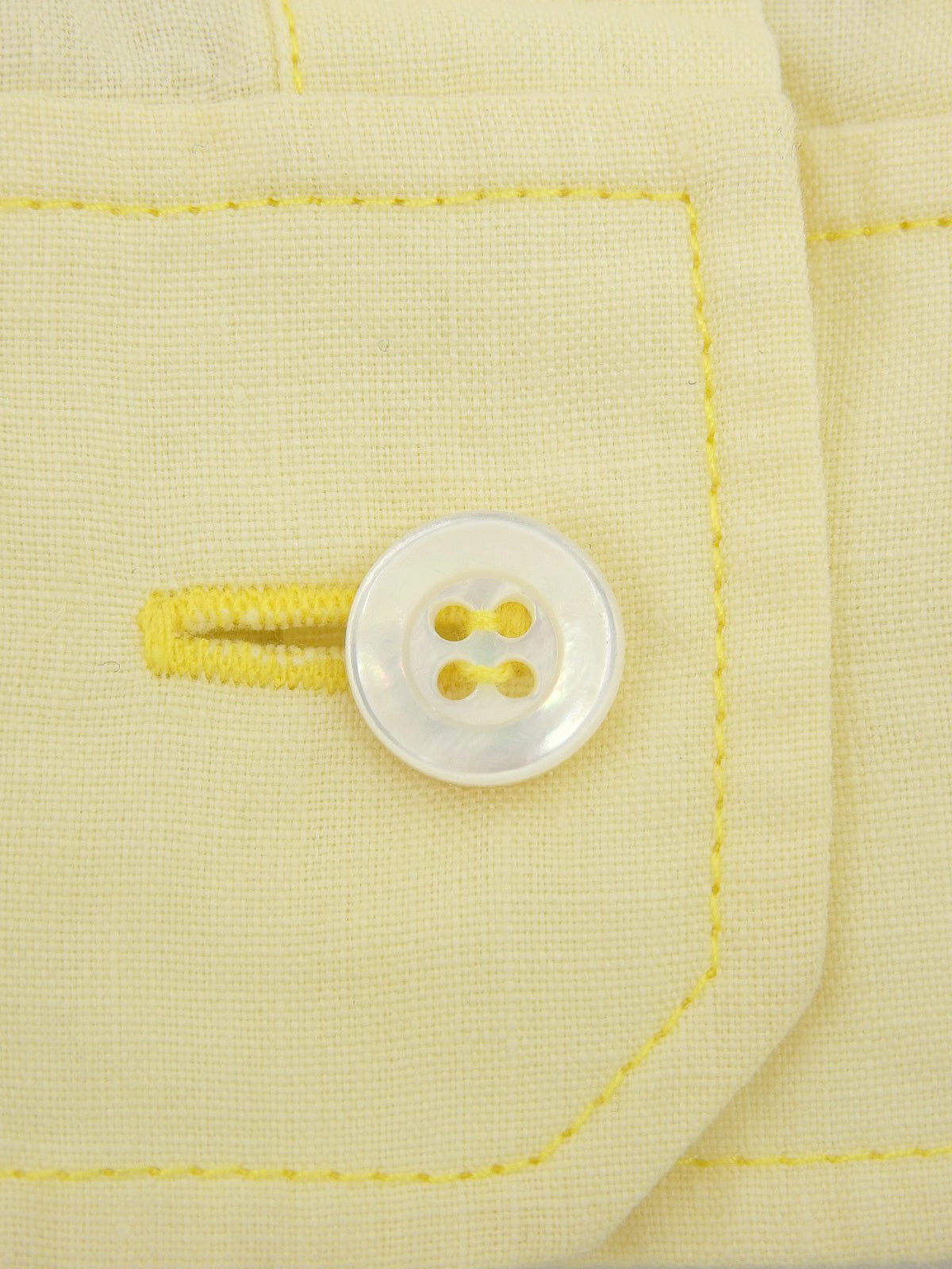 リネン長袖シャツ クリームイエロー