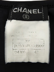 1995 CC mark embroidered cropped half sleeve shirt in black