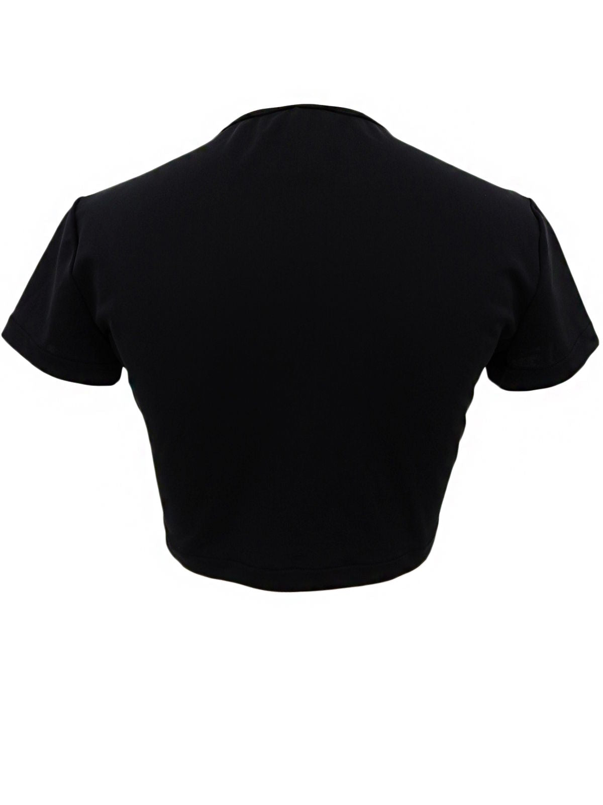 1995 CC mark embroidered cropped half sleeve shirt in black