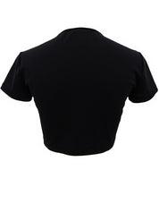 1995 CC mark embroidered cropped half sleeve shirt in black
