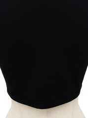 1995 CC mark embroidered cropped half sleeve shirt in black