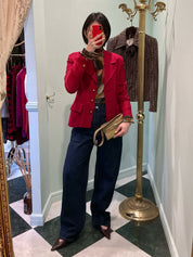 レーヨンロゴボタンセットアップ レッド