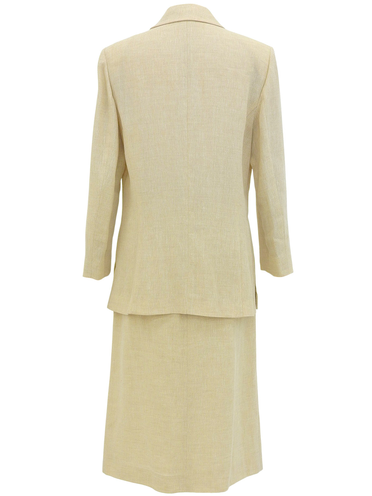 Linen logo button set up in ivory