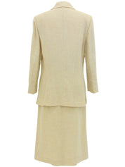 Linen logo button set up in ivory