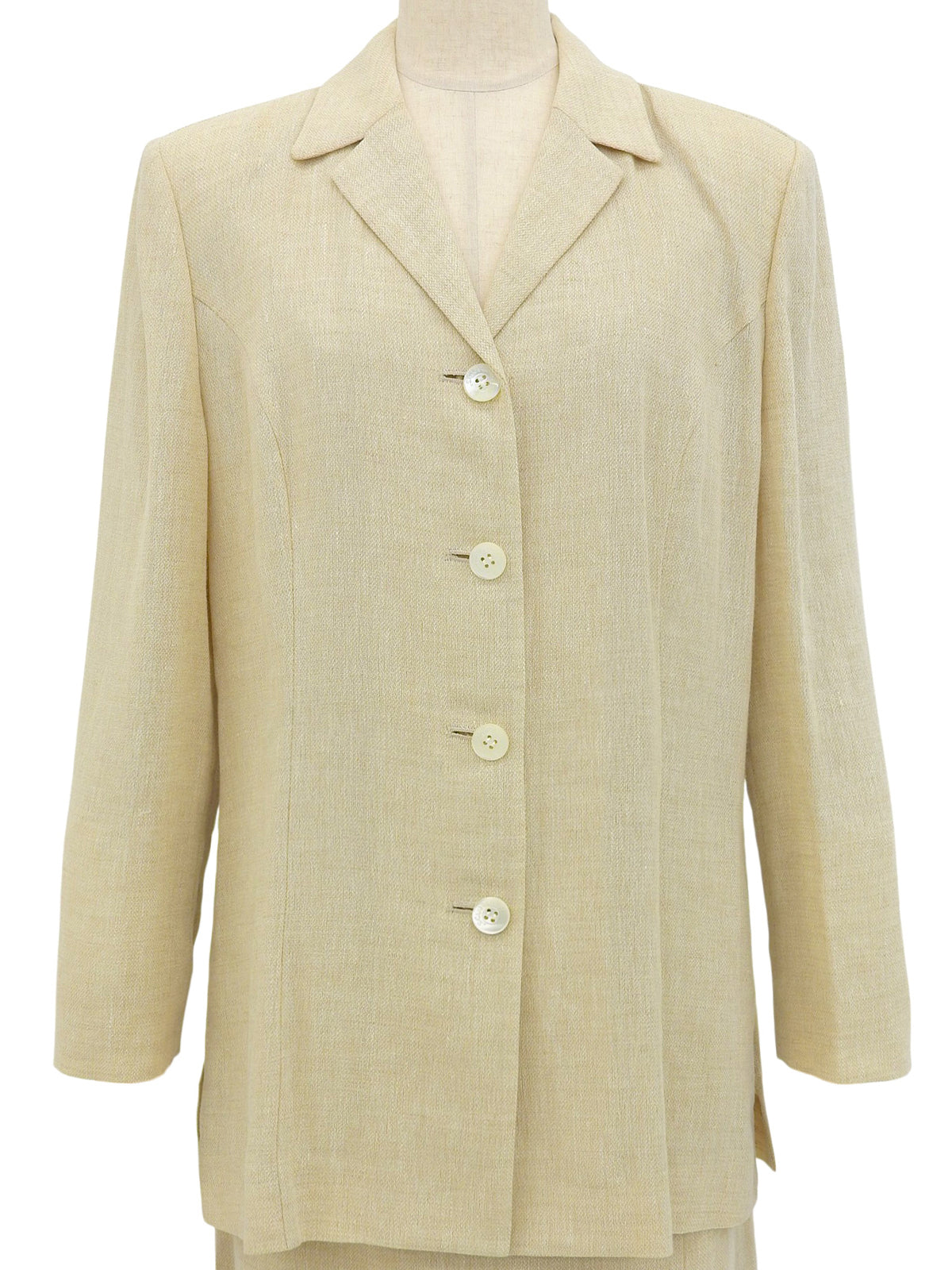 リネンロゴボタンセットアップ アイボリー