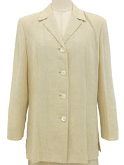 Linen logo button set up in ivory