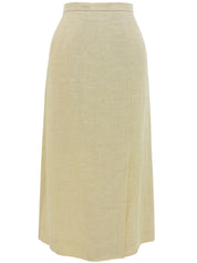 Linen logo button set up in ivory