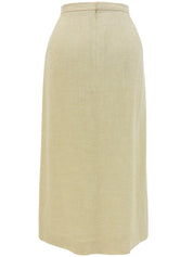 Linen logo button set up in ivory