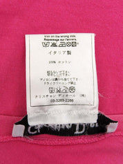 Logo V-neck half-sleeve top in pink