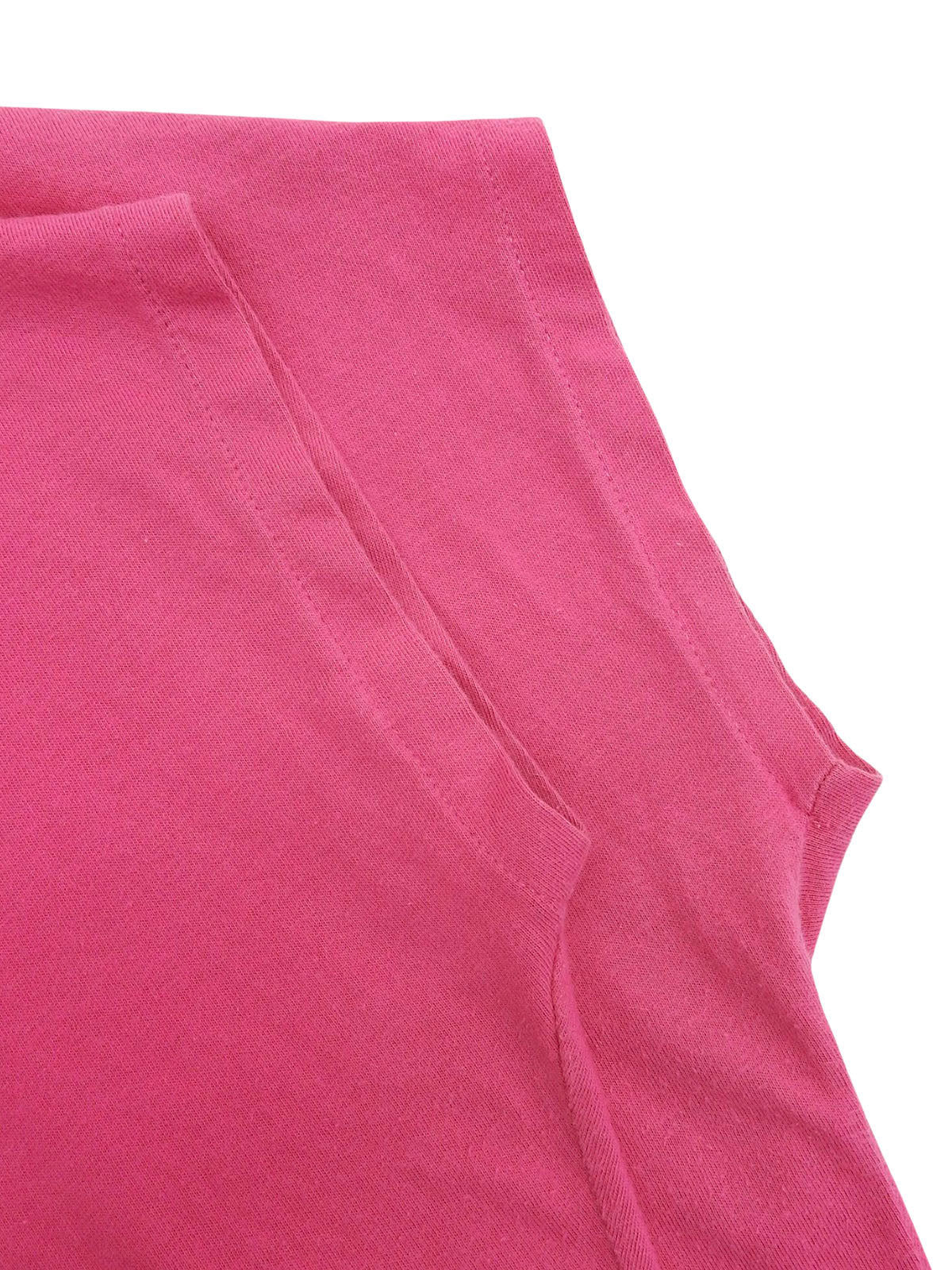 Logo V-neck half-sleeve top in pink