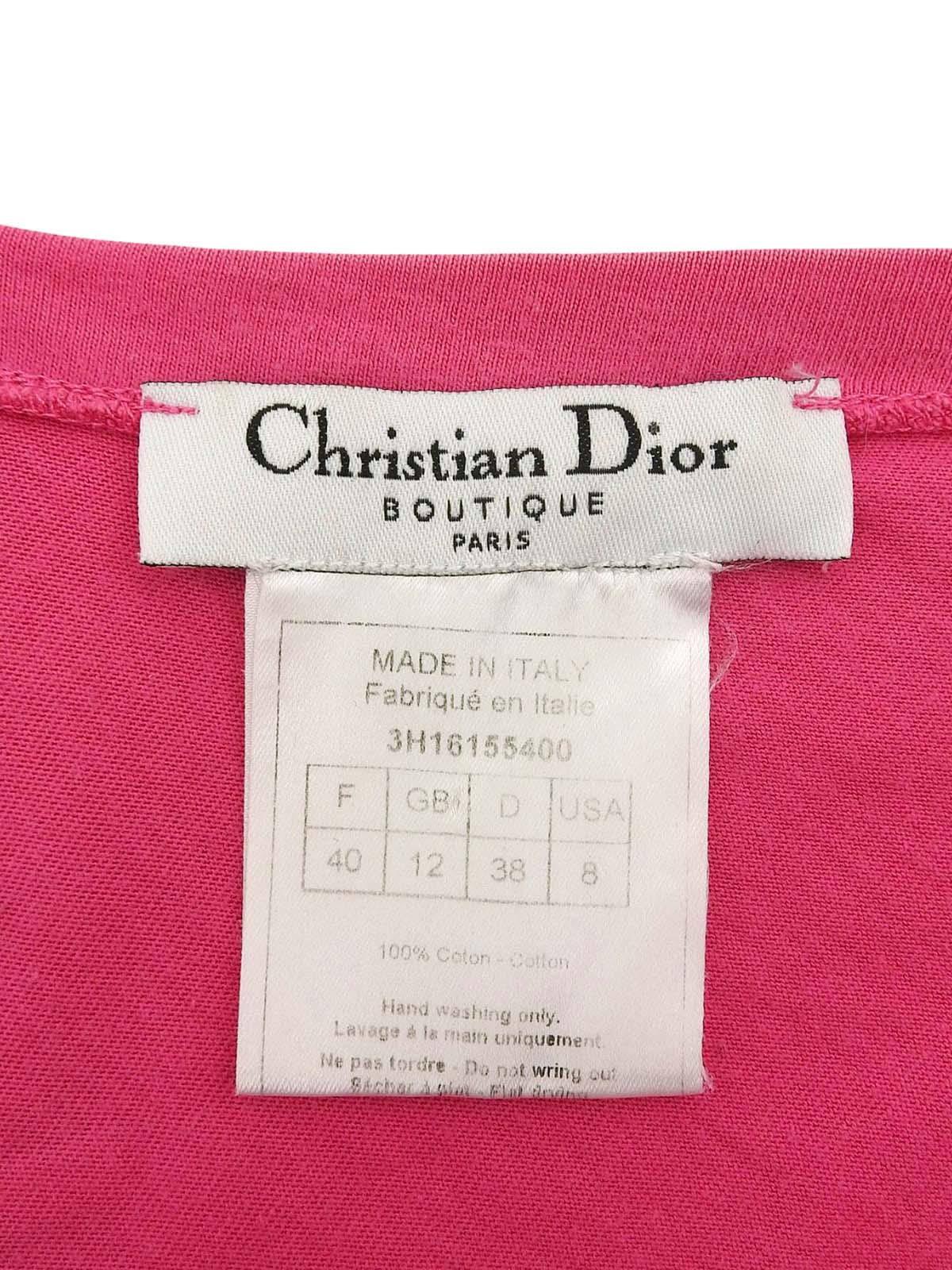 Logo V-neck half-sleeve top in pink