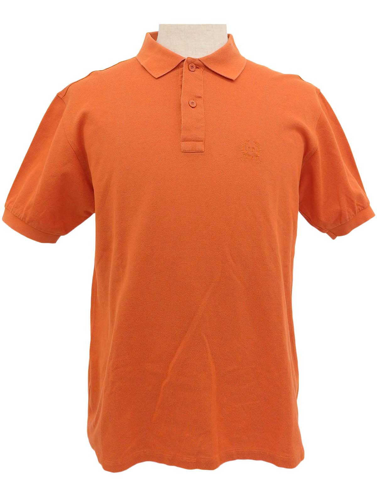 Orange logo embroidered polo shirt