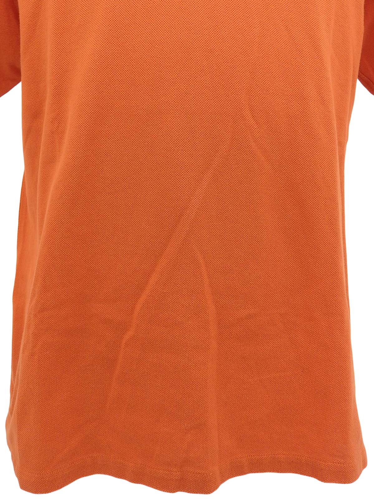 Orange logo embroidered polo shirt